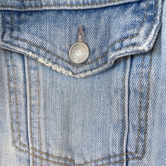 TopShop Moto Light Blue Denim Jacket 12 US - Picture 6 of 14